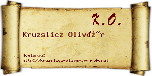 Kruzslicz Olivér névjegykártya