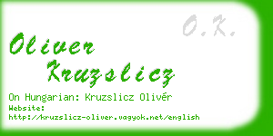 oliver kruzslicz business card